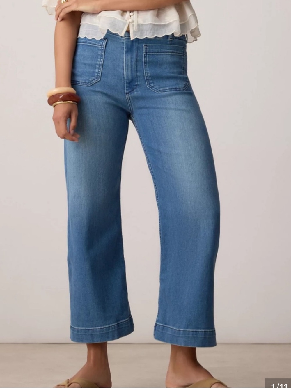 Viral Anthropologie maeve “The Colette” Light Blue women’s Wide-Leg Jeans